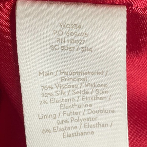 Boden Aubrey Red Silk Blend 3/4 Fluted Sleeve Velvet Sheath Dress Size 4 - Picture 5 of 10